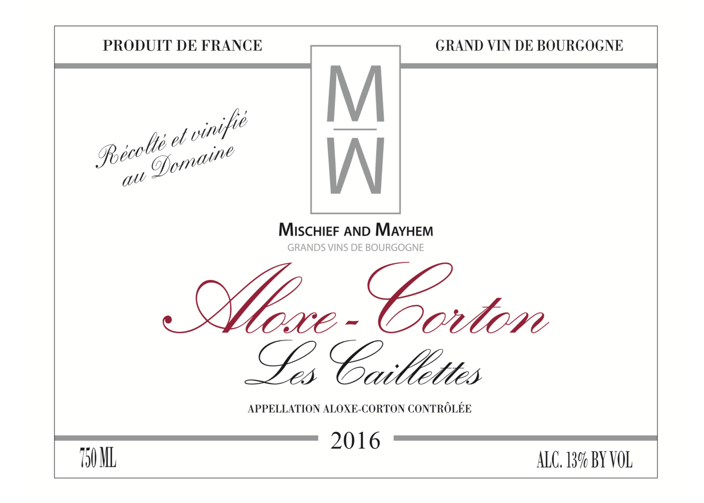 Aloxe-Corton Les Caillettes, Magnum, 2016