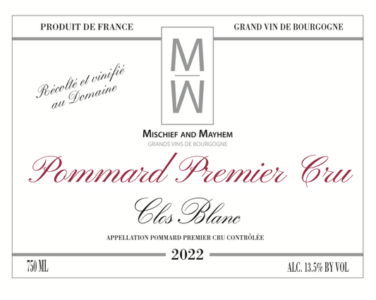 Pommard Premier Cru, Clos Blanc, 2022