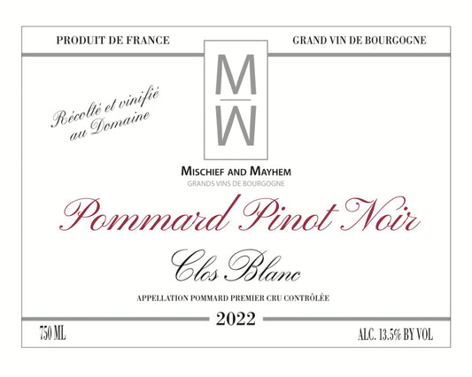 Pommard Pinot Noir, Clos Blanc, 2022